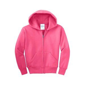 Port & Company® Youth Core Fleece Full-Zip Hooded Sweatshirt Sz L